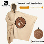 Poncho polaire 2-en-1 Snowen Nomad café avec capuche et poche frontale