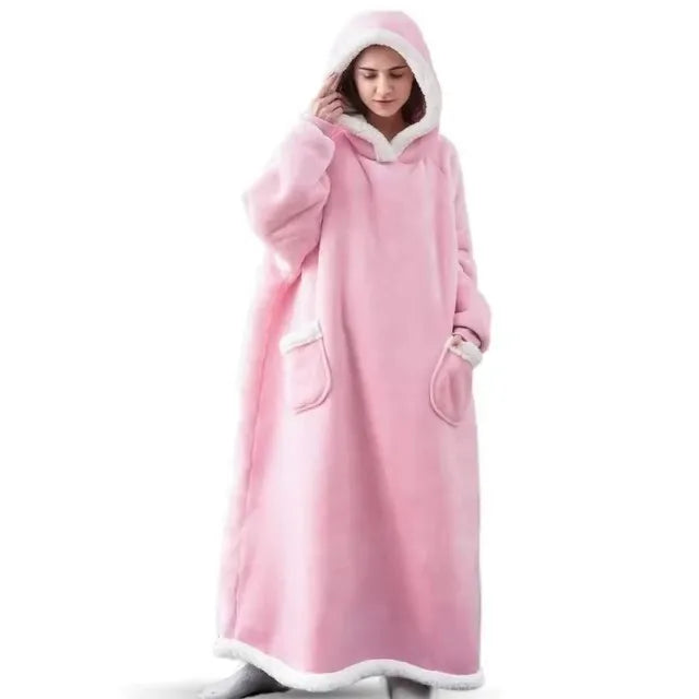 Pyjama-couverture Snowen Cocoon rose avec capuche